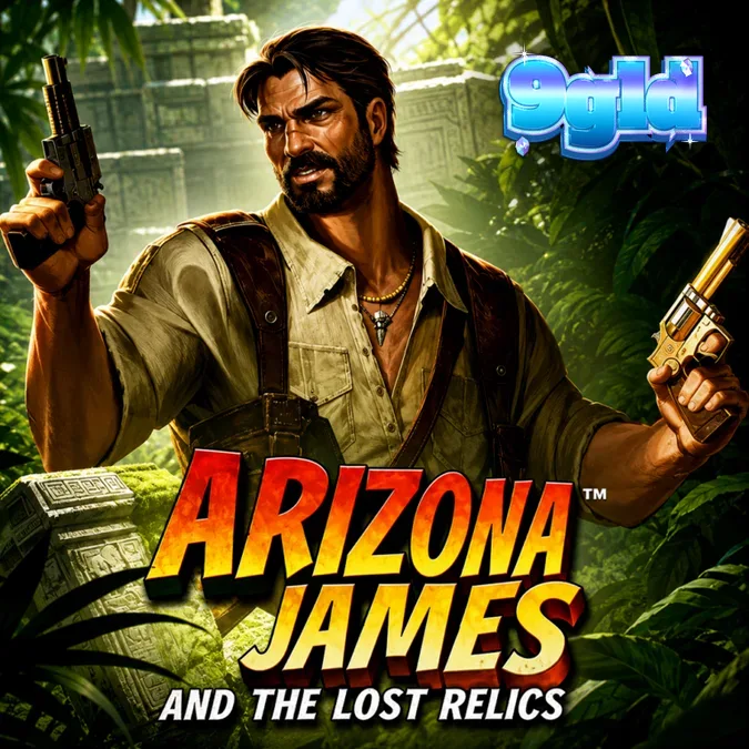 Tampilan grid 6x5 pada slot Arizona James and the Lost Relics dengan tema petualangan arkeologi.